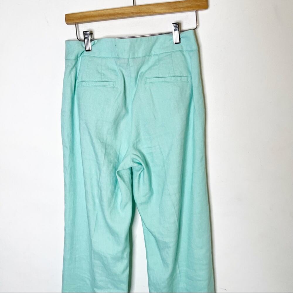 Boden Linen Teal Long Wide Leg Pants SZ 4R - Picture 4 of 8